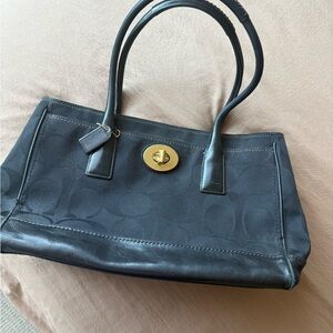 Coach Black Shoulder bag with Gold Turnlock